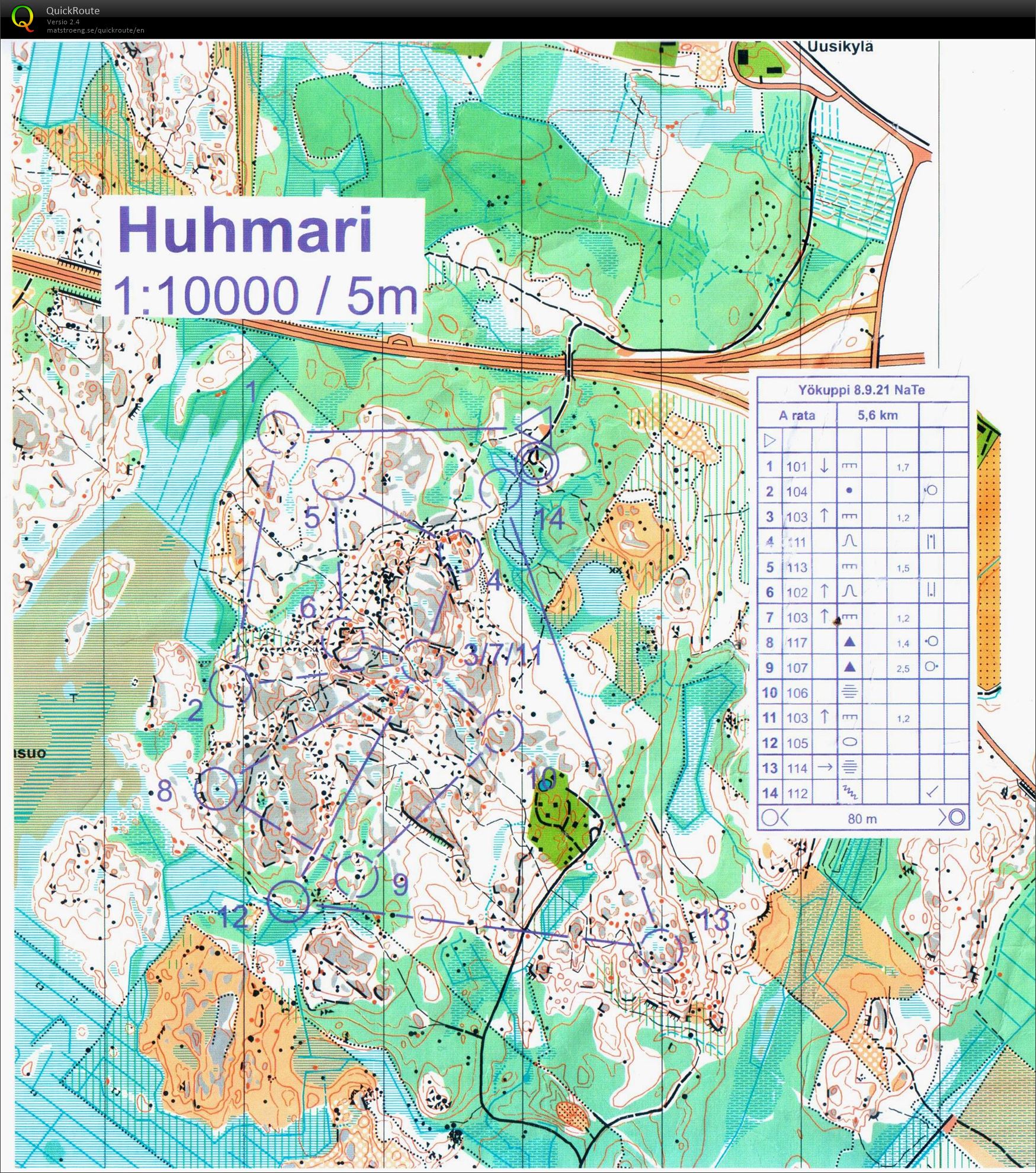 Yökuppi, Huhmarmäki (08/09/2021)