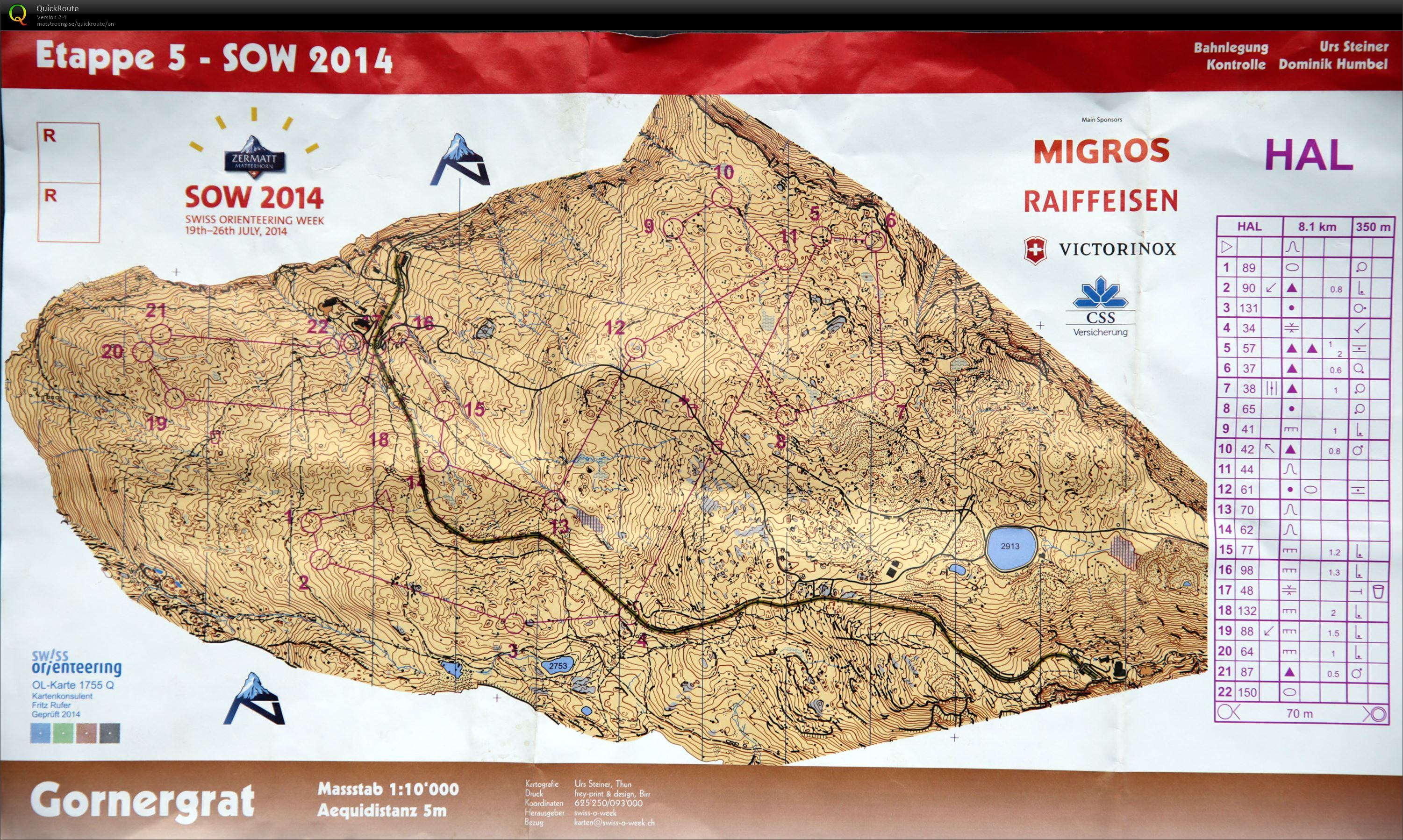 Swiss Orienteering Week 2014, day 3 (22/07/2014)