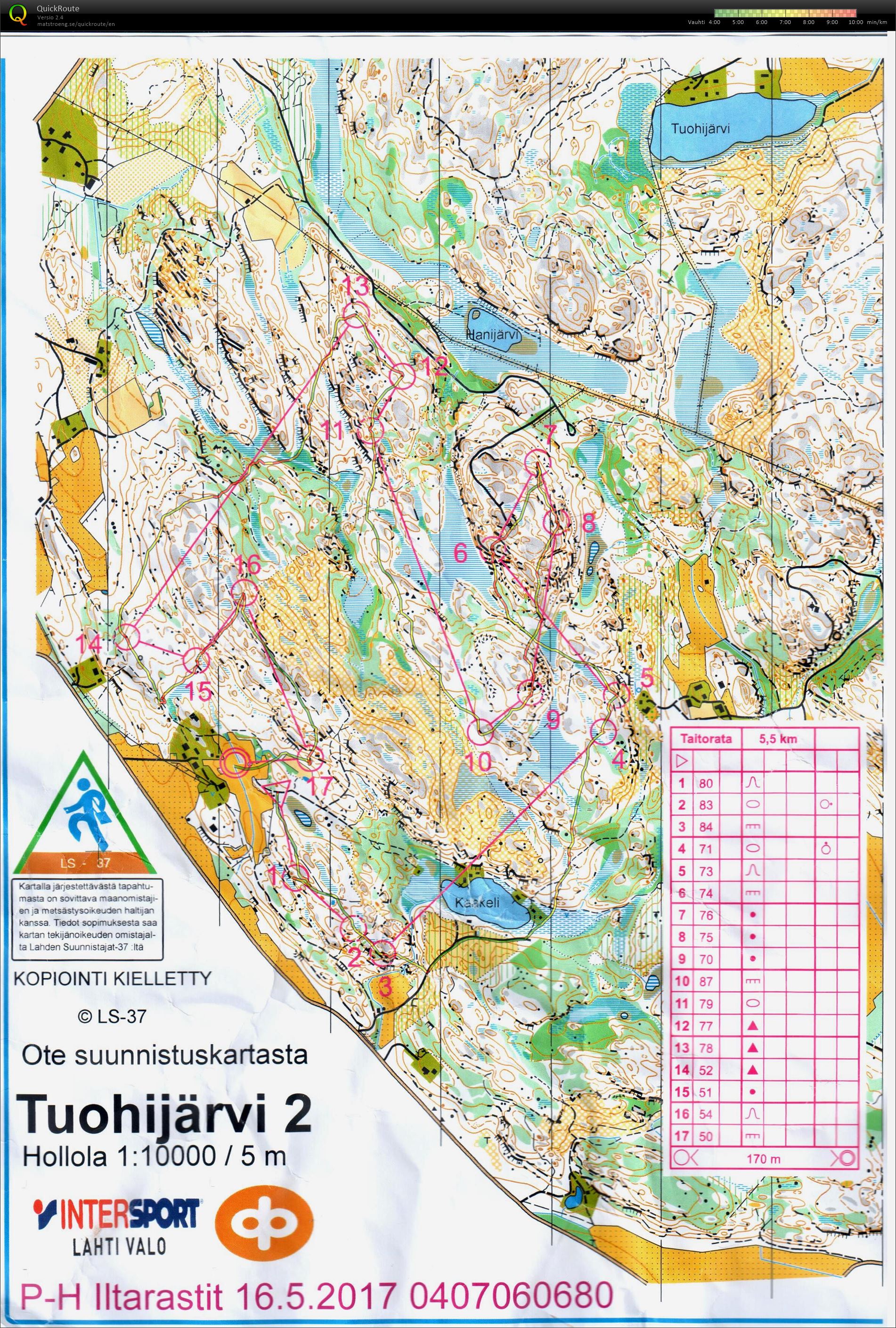 Iltarastit Tuohijärvi (16/05/2017)