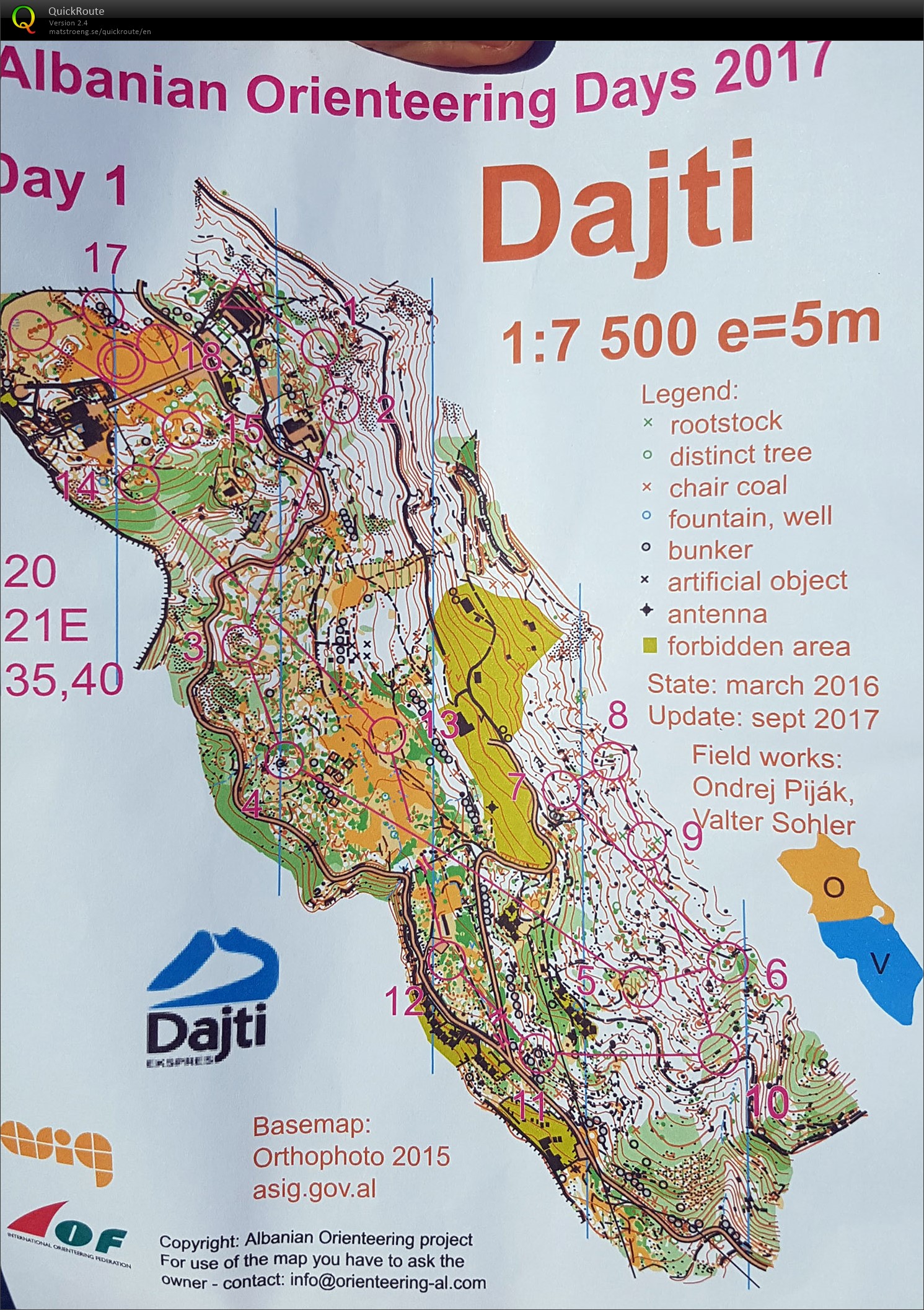 Albanian orienteering days (22/09/2017)